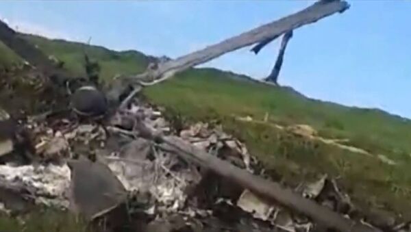 Сбитый азербайджанский вертолет МИ-24 - Sputnik Армения