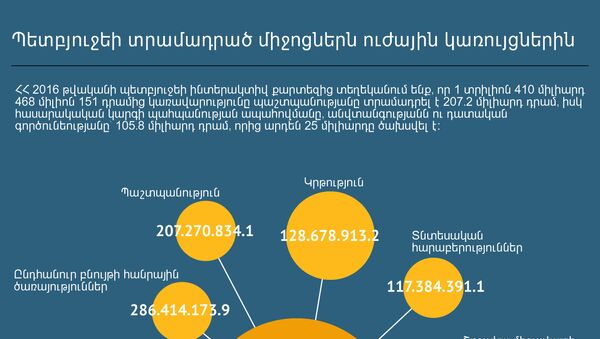 Պետբյուջեի տրամադրած միջոցներն ուժային կառույցներին - Sputnik Արմենիա
