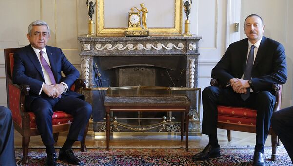 Встреча президентов Армении и Азербайджана Сержа Саргсяна и Ильхама Алиева в Швейцарии - Sputnik Армения
