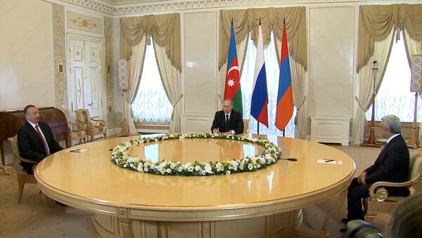Հայաստանի, Ռուսաստանի և Ադրբեջանի նախագահների հանդիպումը - Sputnik Արմենիա