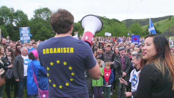 СПУТНИК_Сотни шотландцев с проевропейскими лозунгами митинговали против Brexit - Sputnik Армения