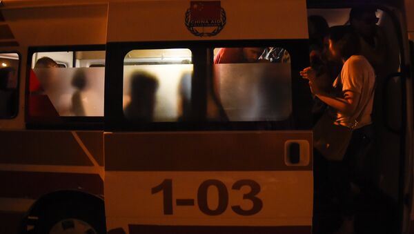 Разгон демонстрантов в Сари тахе. Машина скорой помощи - Sputnik Արմենիա