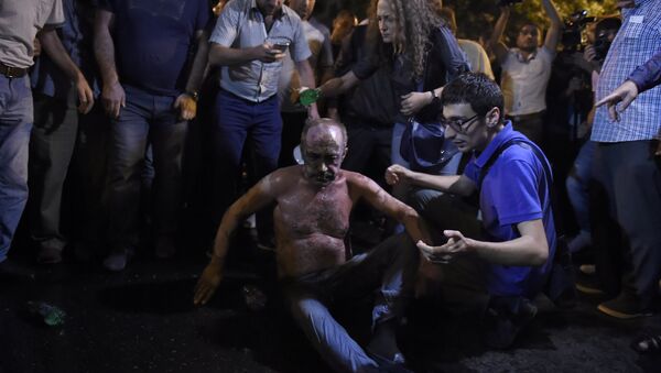 Один из демонстрантов попытался сжечь себя на проспекте Баграмяна - Sputnik Արմենիա