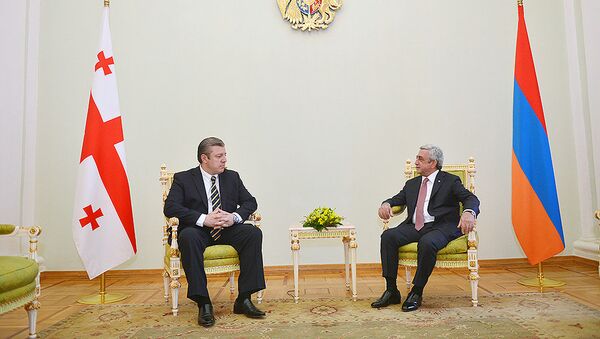 Президент Армении Серж Саргсян и премьер-министр Грузии Гиорги Квирикашвили - Sputnik Армения