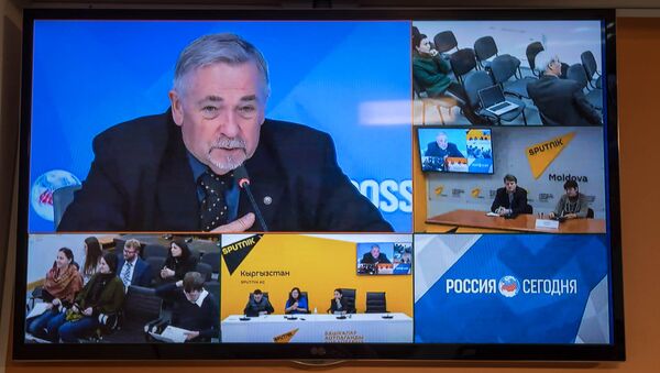 Видеомост на тему СНГ.Экономическая повестка дня состоялся в пресс-центре Sputnik Армения - Sputnik Արմենիա