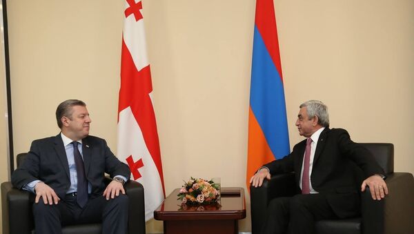 Георгий Квирикашвили и Серж Саргсян - Sputnik Армения
