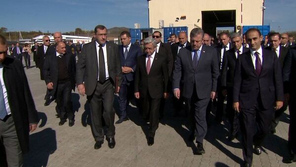Президент Армении и глава правительства Грузии приняли участи в открытии нового КПП в Баграташене - Sputnik Армения