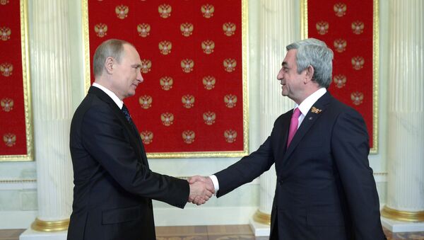 Церемония встречи президентом России В.Путиным глав иностранных делегаций и почетных гостей - Sputnik Армения