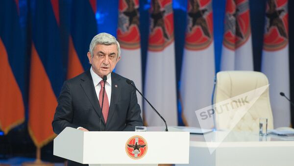 XVI съезд РПА. Президент Армении и РПА Серж Саргсян  - Sputnik Արմենիա