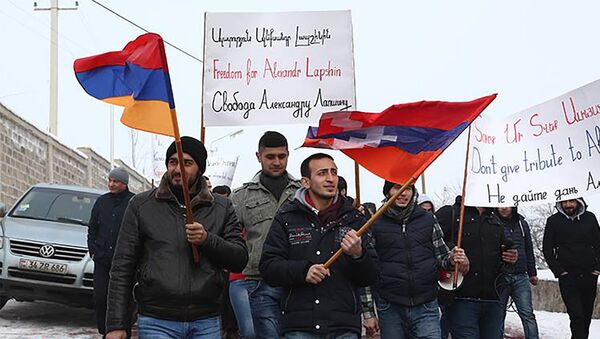 Акция протеста у посольства Беларусь в Армении - Sputnik Армения