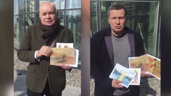 Киселев и Соловьев поддержали акцию Открытка на 8 марта от раненых солдат - Sputnik Армения