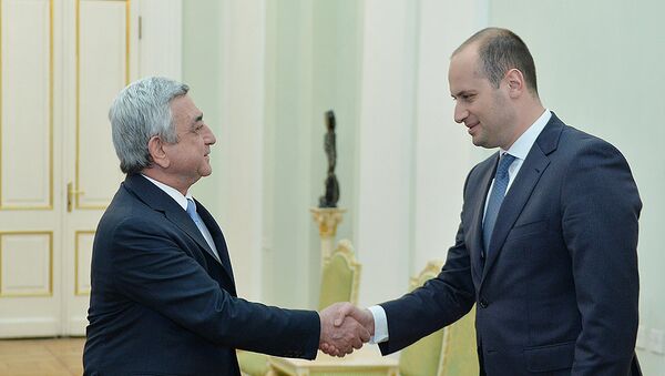 Президент Армении Серж Саргсян принял МИД Грузии Михеила Джанелидзе - Sputnik Армения