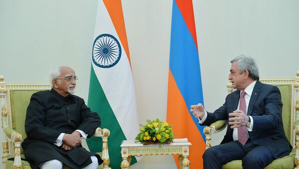 Президент принял делегацию, возглавляемую Вице-президентом Индии Мохаммадом Хамидом Ансари - Sputnik Արմենիա