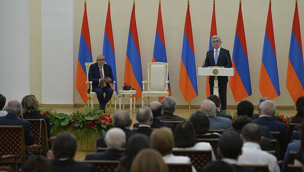 Ежегодное вручение премий фонда Погосян в резиденции президента РА - Sputnik Армения