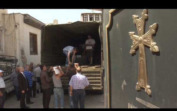 Партия гуманитарной помощи из Армении доставлена в Дамаск. Церковь св. Саркиса. - Sputnik Արմենիա