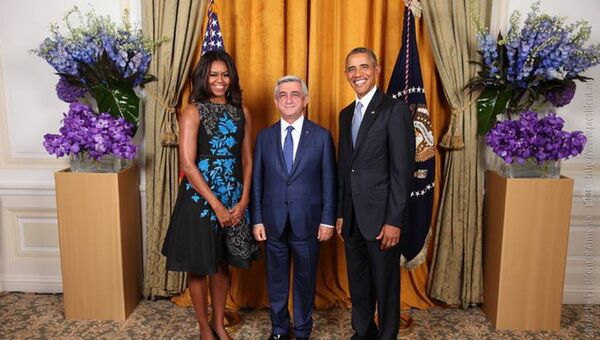 президент Армении Серж Саргсян встретился в Нью-Йорке с президентом США Бараком Обамой - Sputnik Армения
