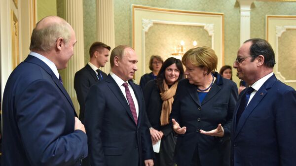 Переговоры лидеров России, Германии, Франции и Украины в Минске - Sputnik Армения