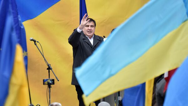 Бывший президент Грузии Михаил Саакашвили на митинге своих сторонников в Киеве - Sputnik Արմենիա