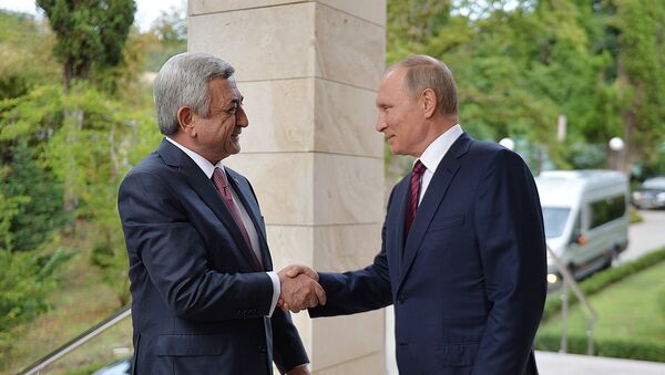 Встреча президентов Армении и России Сержа Саргсяна и Владимира Путина - Sputnik Армения