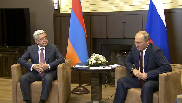 Президент России Владимир Путин и президент Армении Серж Саргсян встретились в Сочи - Sputnik Армения