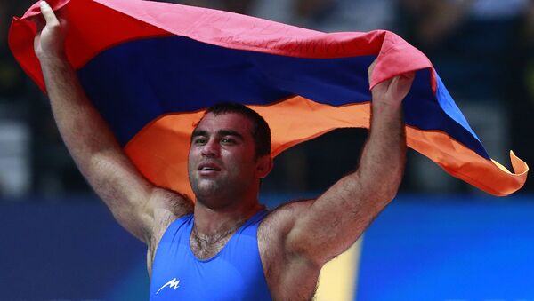 Георгий Кетоев на чемпионате мира по вольной борьбе в Париже - Sputnik Армения