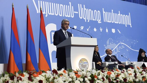 Серж Саргсян на форуме Армения-Диаспора - Sputnik Армения
