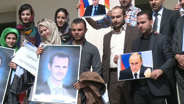 Спутник_Спасибо, Россия! - сирийцы в разных странах поблагодарили РФ за борьбу с ИГ - Sputnik Армения