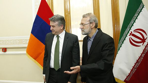 Премьер-министр Армении Карен Карапетян встретился со спикером иранского Меджлиса Али Лариджани - Sputnik Армения
