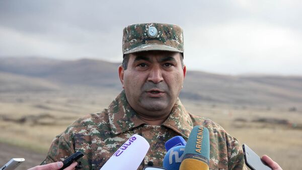 Генерал-майор Тиран Хачатрян. Учения ОДКБ Взаимодействие-2017 в Армении - Sputnik Արմենիա