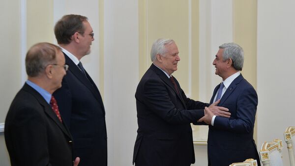 Президент Серж Саргсян принял делегацию под руководством Николая Рыжкова - Sputnik Արմենիա