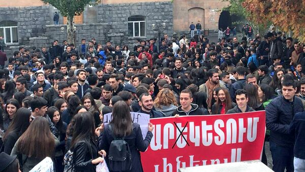 Студенты протестуют против решения о прекращении отсрочки - Sputnik Армения