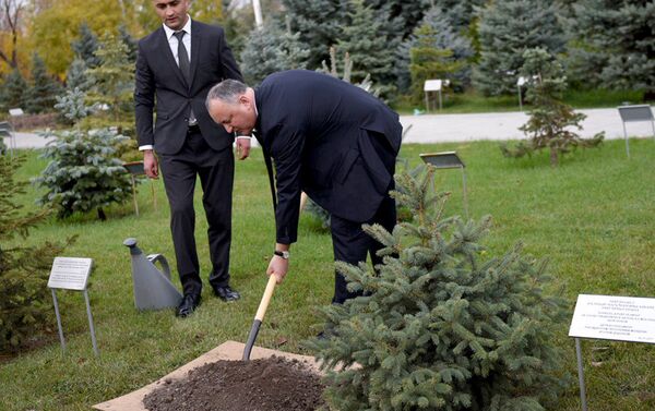 Президент Молдовы Игорь Додон в мемориале жертвам геноцида армян - Sputnik Армения