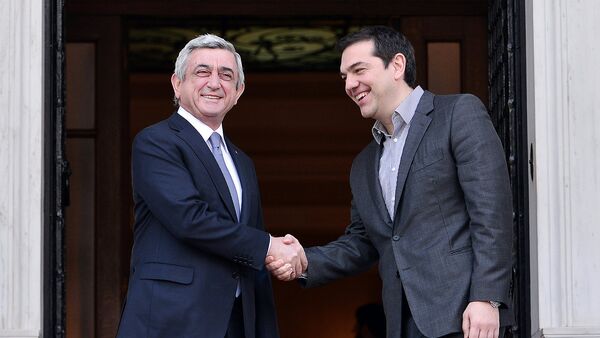 Президент РА Серж Саргсян и премьер-министр Греции Алексис Ципрас - Sputnik Армения