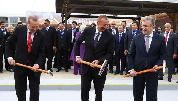 Церемония открытия железной дороги Баку-Тбилиси-Карс - Sputnik Արմենիա