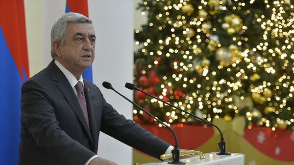 Новогодний прием с участием бизнесменов в админстрации президента - Sputnik Армения